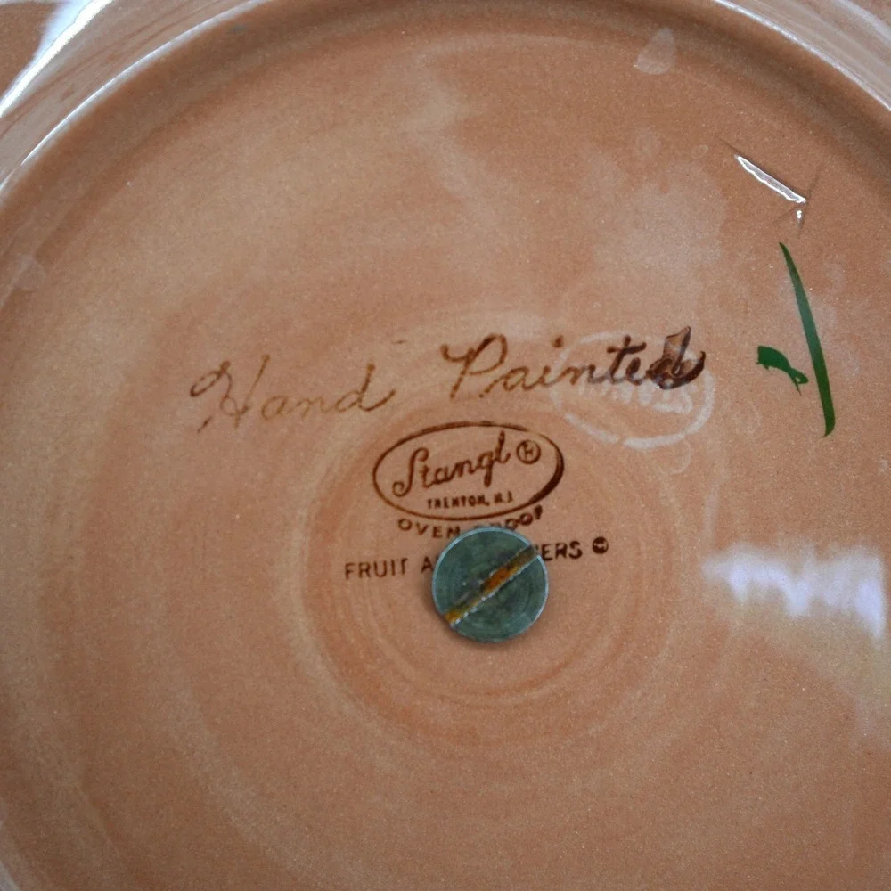Stangl Tidbit Tray Serving Plate 10in Multicolor Fruit and Flowers Vintage MCM